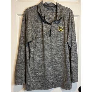Authentic Brand Iowa Hawkeyes Quarter-Zip Pullover Hoodie - Men’s Size XL